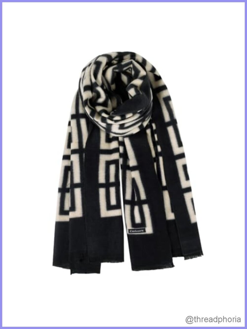 Winter Plaid Scarf Soft Oversized Blanket Shawl Classic Tassel Scarf for Women